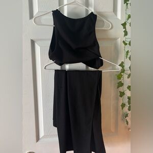 Elegant Black Sleeveless 2 piece Dress